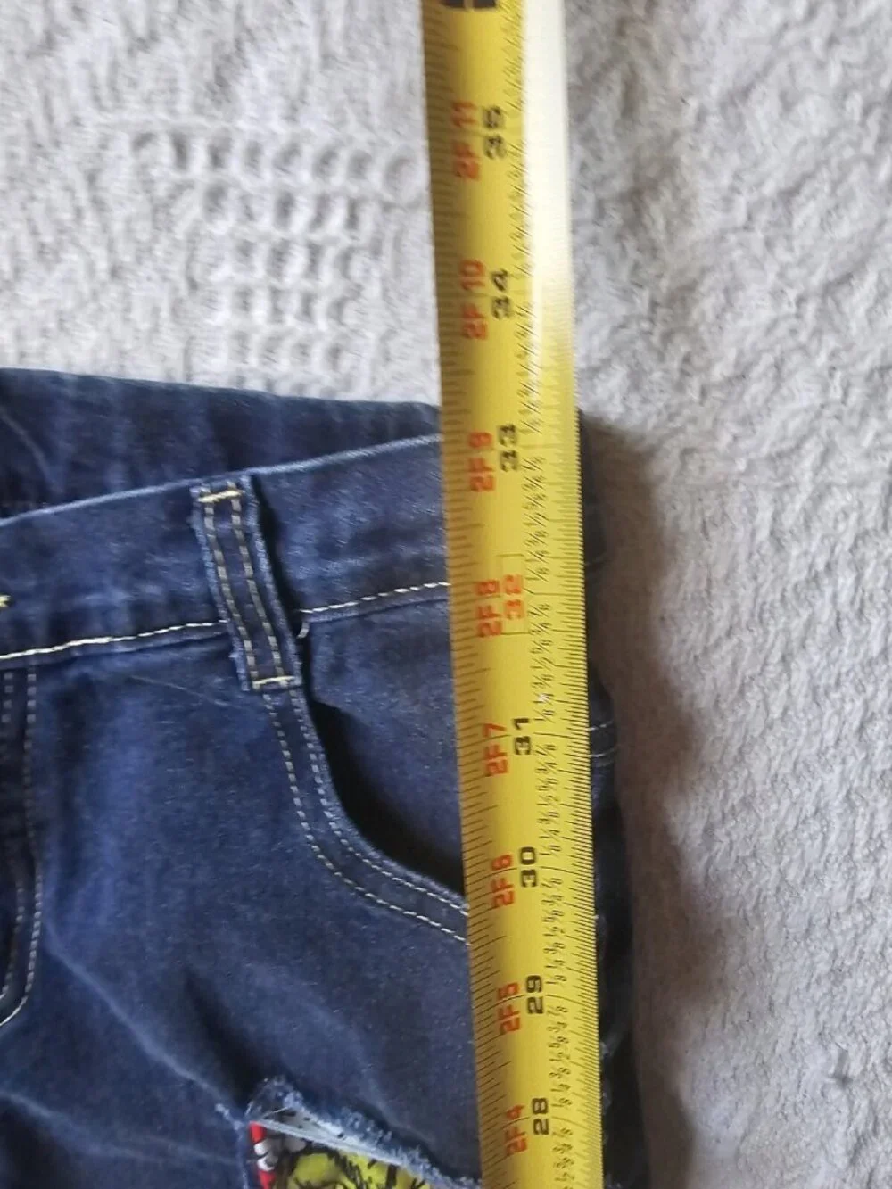 UNIQUE Grinch Christmas Kids Teen Blue Jeans SIZE 14-16 TEEN